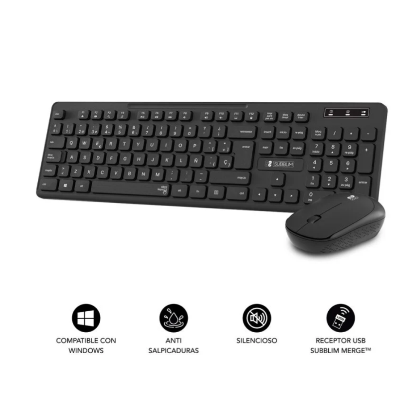 SUBBLIM Kabellose QWERTZ-ES-TASTATUR + MAUS Neu