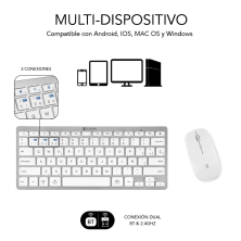 Teclado + mouse sem fio Subblim / compatível com Apple