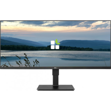 Monitor LG 34BN670-B en vista angular resaltando su relación de aspecto 21:9 y espacio de pantalla
