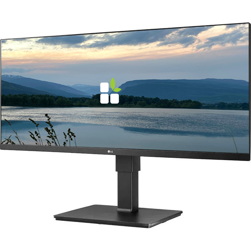 Monitor LG 34BN670-B en vista angular resaltando su relación de aspecto 21:9 y espacio de pantalla