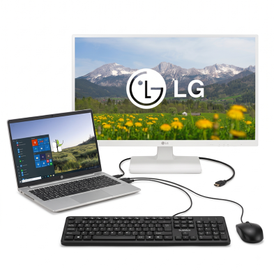 Pack Télétravail Complet : PC Portable HP ProBook 640 G8 i5 + Écran LG 24" Blanc + Clavier et Souris