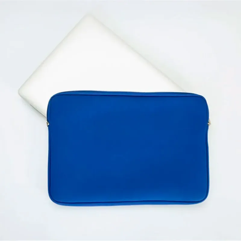 Pack Sac à dos intelligent imperméable avec port de charge USB + Housse de protection en néoprène 14" bleue