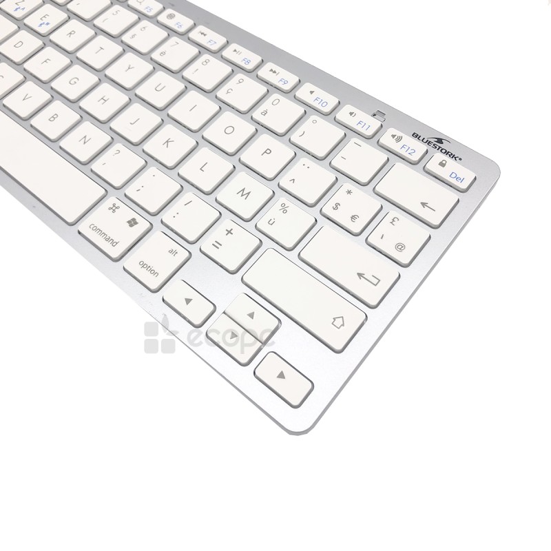 Teclado sem fio BlueStork KBMicro QWERTY com etiquetas