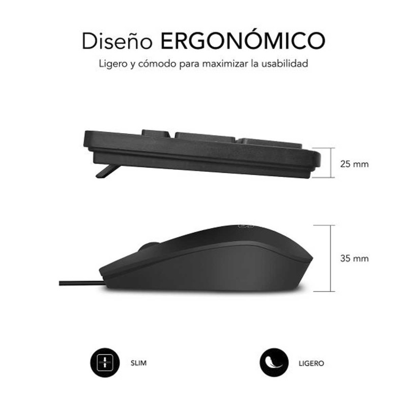 Pack clavier et souris SUBBLIM QWERTY ES - Nouveau