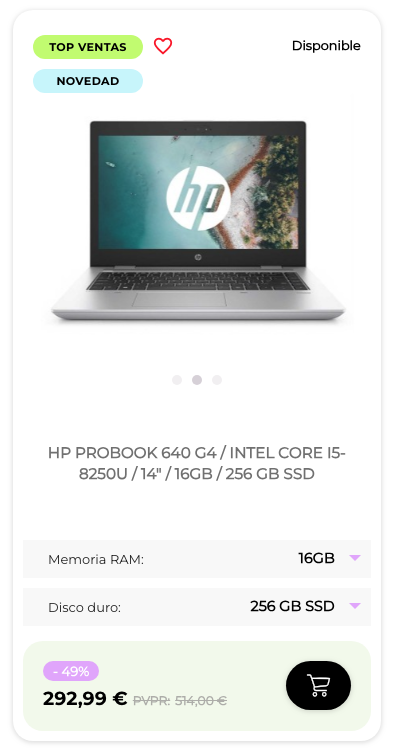HP PROBOOK 640 G4 / INTEL CORE I5-8250U / 14" / 16GB / 256 GB SSD