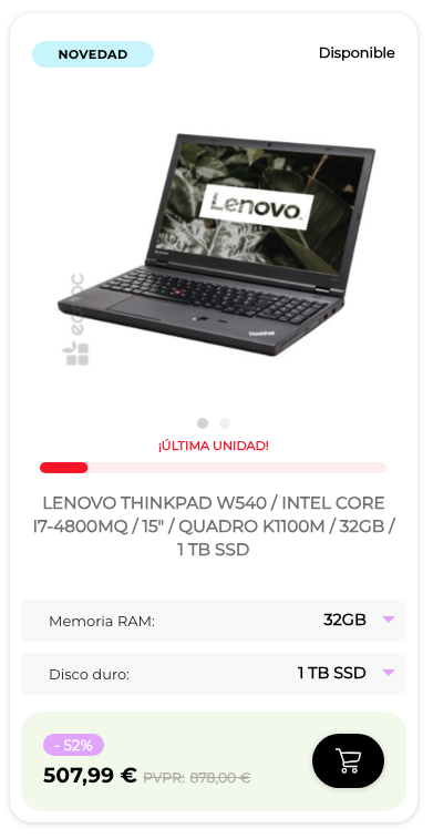LENOVO THINKPAD W540 / INTEL CORE I7-4800MQ / 15" / QUADRO K1100M / 32GB / 1 TB SSD