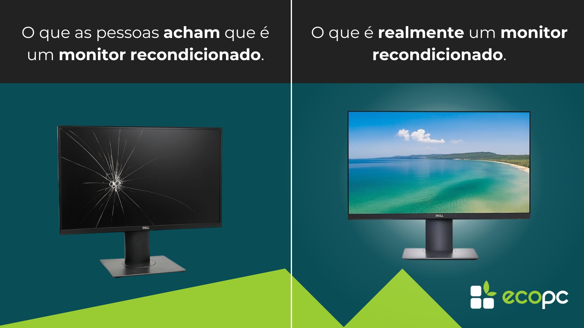 O que as pessoas acham que é um monitor recondicionado - O que é realmente um monitor recondicionado.